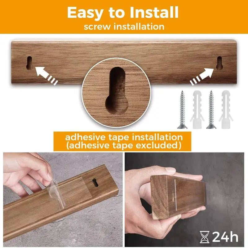 Magnetic Knife Holder for Wall 16 inch Acacia Wood Knife Strip, Powerful Magnet Knife Hanger Knife Bar for Kitchen knives